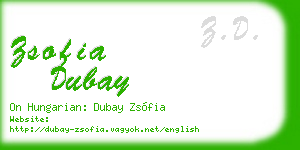 zsofia dubay business card